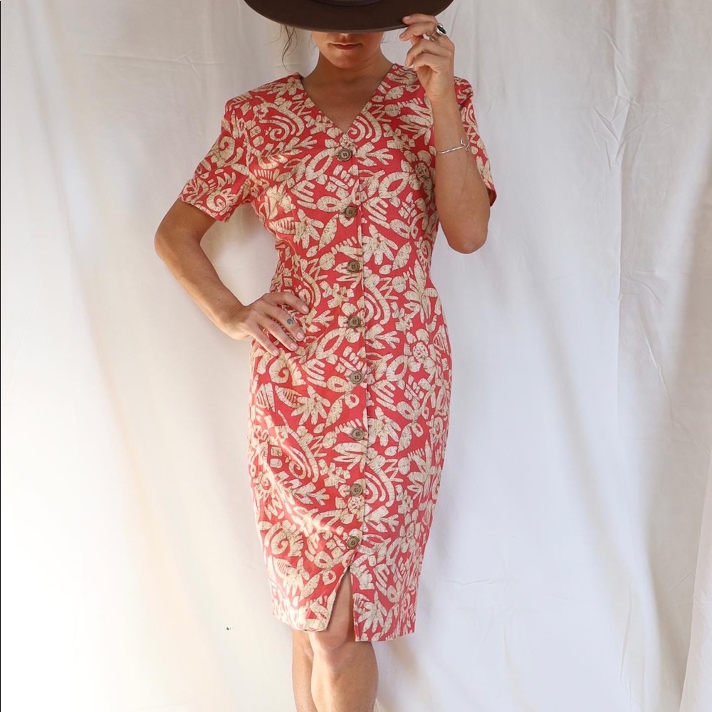 90s linen/cotton dress